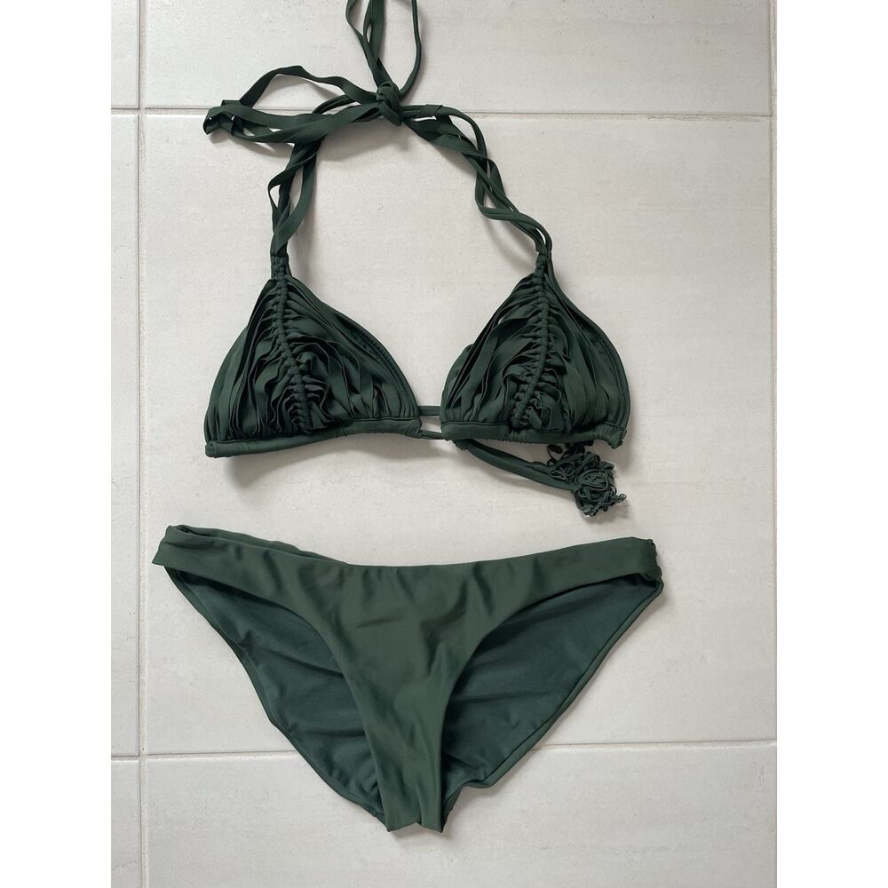 PQ Swim Bikini Swimsuit Fern Isla Macrame Swimwear Summer Beach Green FLAW